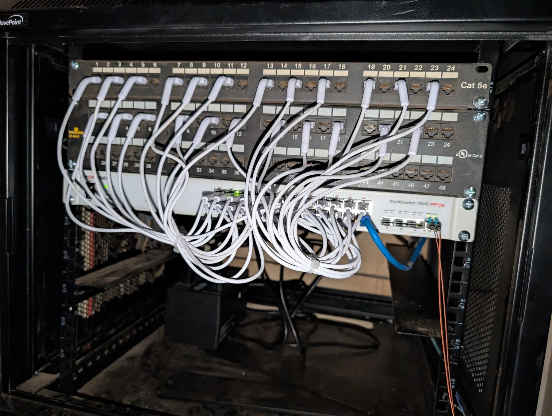 Switching and patching inside a network cabinet