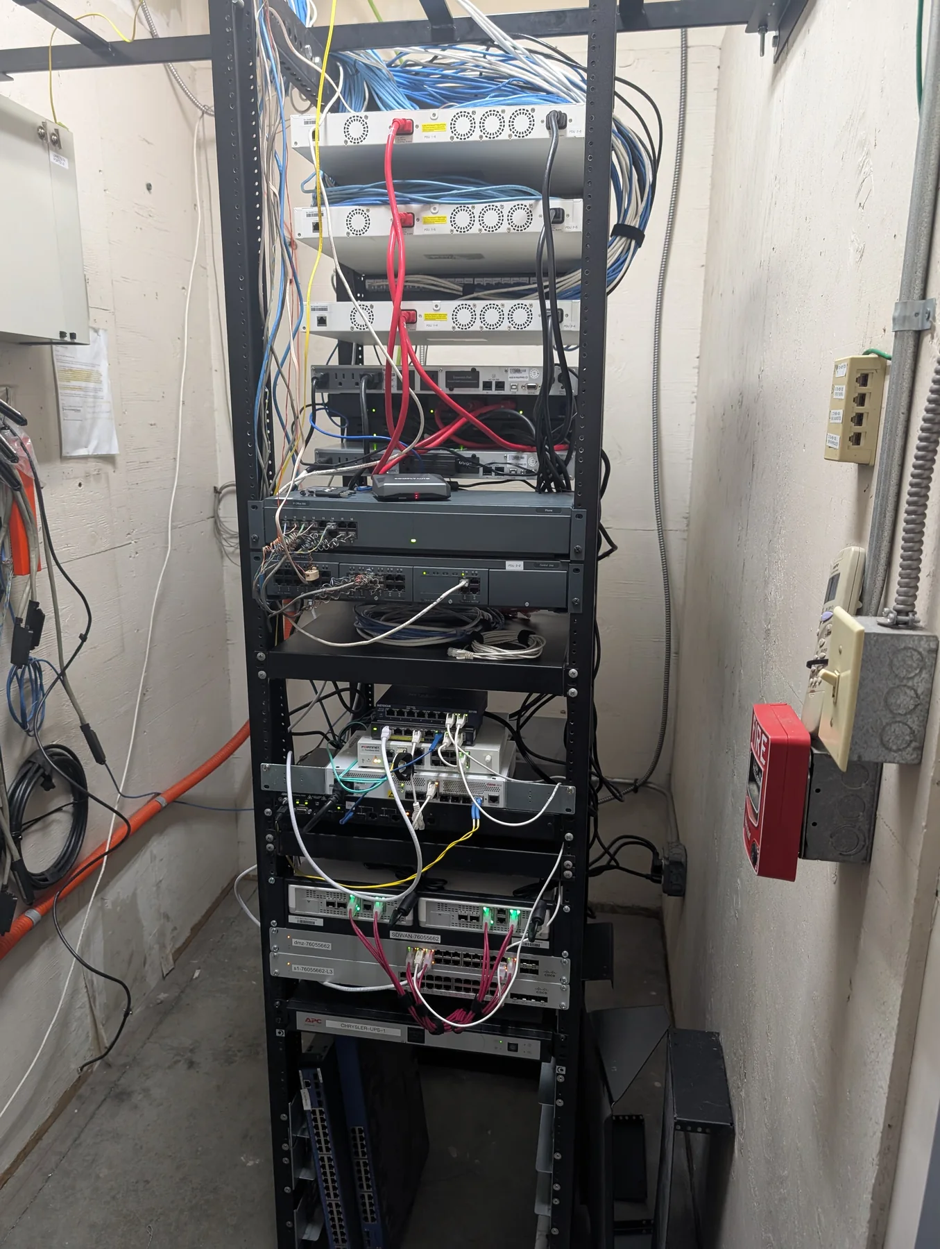 Before - existing wiring for automotive operations project